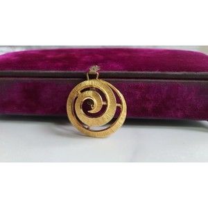 Vintage Gold Tone Spiral Brooch